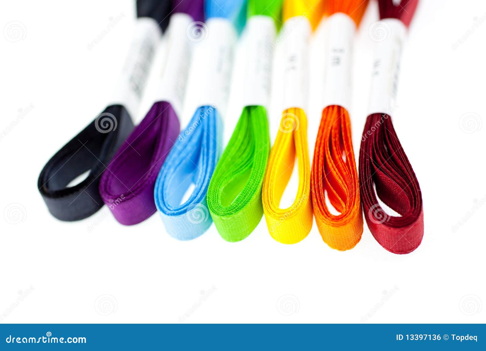 Seven Rainbow Colored Ribbons Stock Photo Image of ribbon, line 13397136