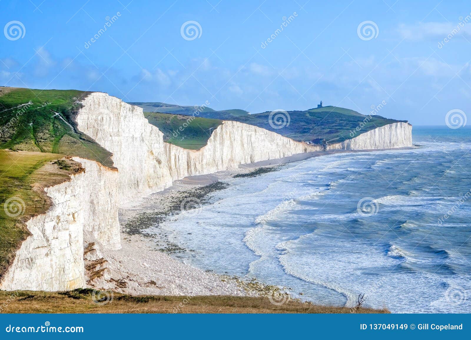 Seven Sisters Chalk Cliffs, East Sussex, UK Stock Image - Image of edge ...