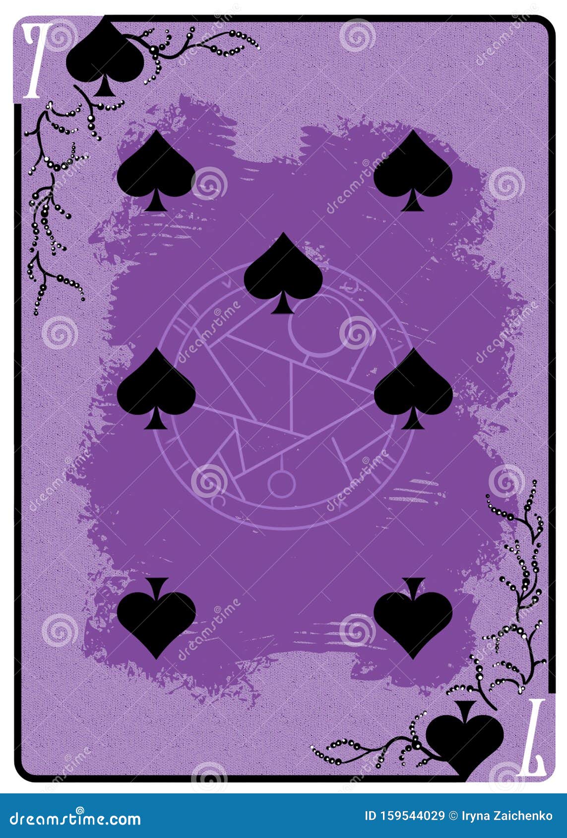 seven of spades playing card. unique hand drawn pocker card. one of 52 cards in french card deck, english or anglo-american