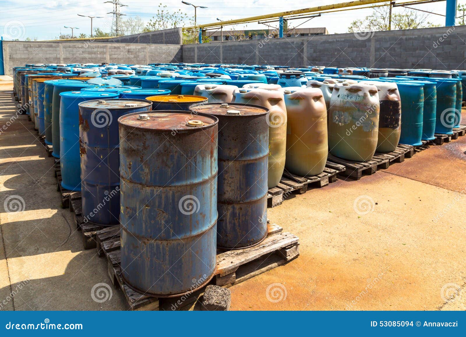 Several barrels of toxic stock photo. Image of gasoline 53085094