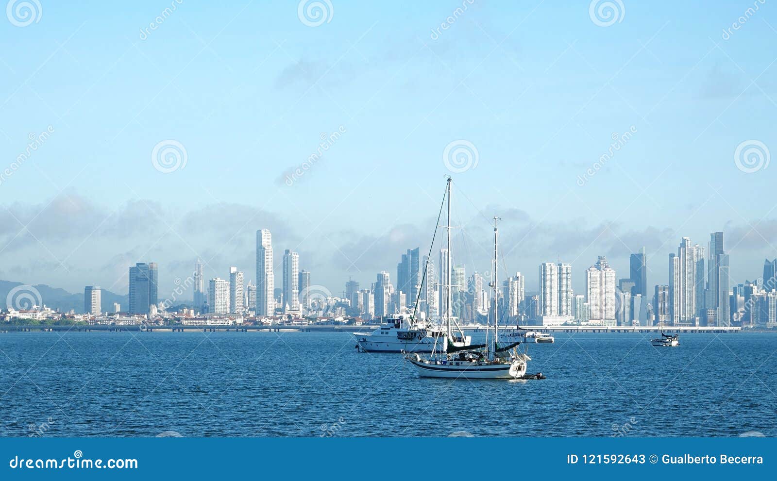 several boats anchored near amador causeway in panama