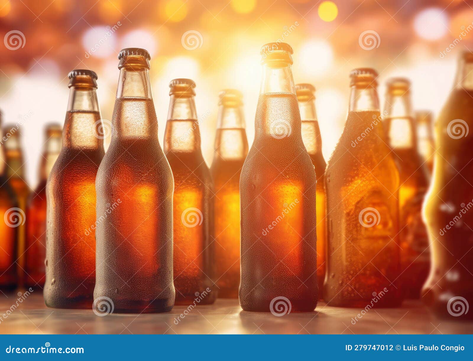 Several bottles of beer stock illustration. Illustration of bottle 279747012