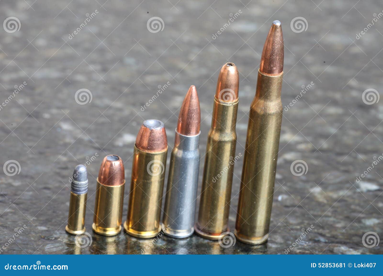 Several Calibers of Bullets Stock Image Image of calibers, photograph