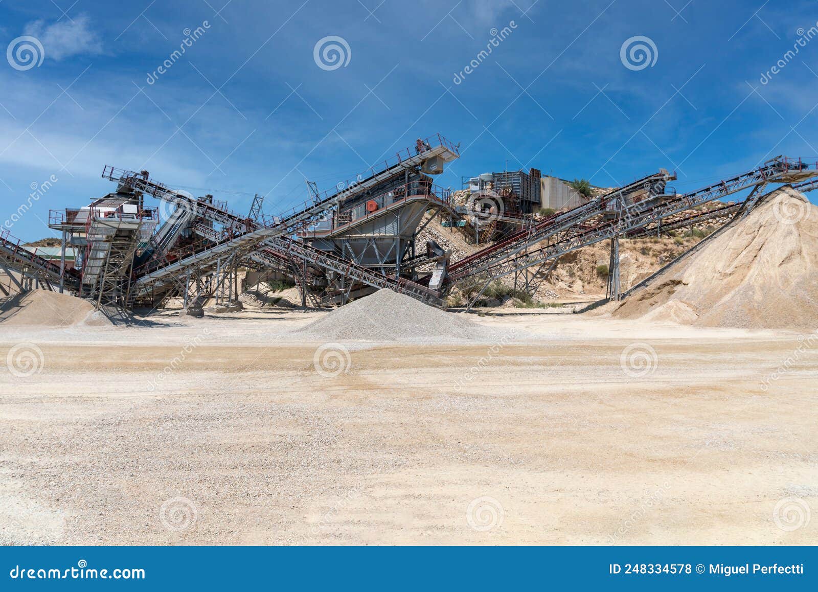 Several Conveyor Belts in a Quarry for the Classification of Gravel