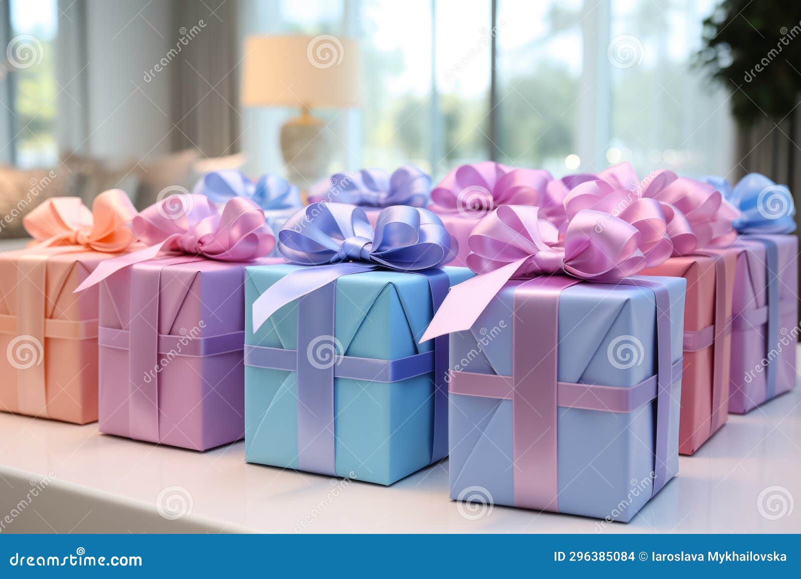 Several Gift Boxes in Pastel Colors. Stock Illustration Illustration