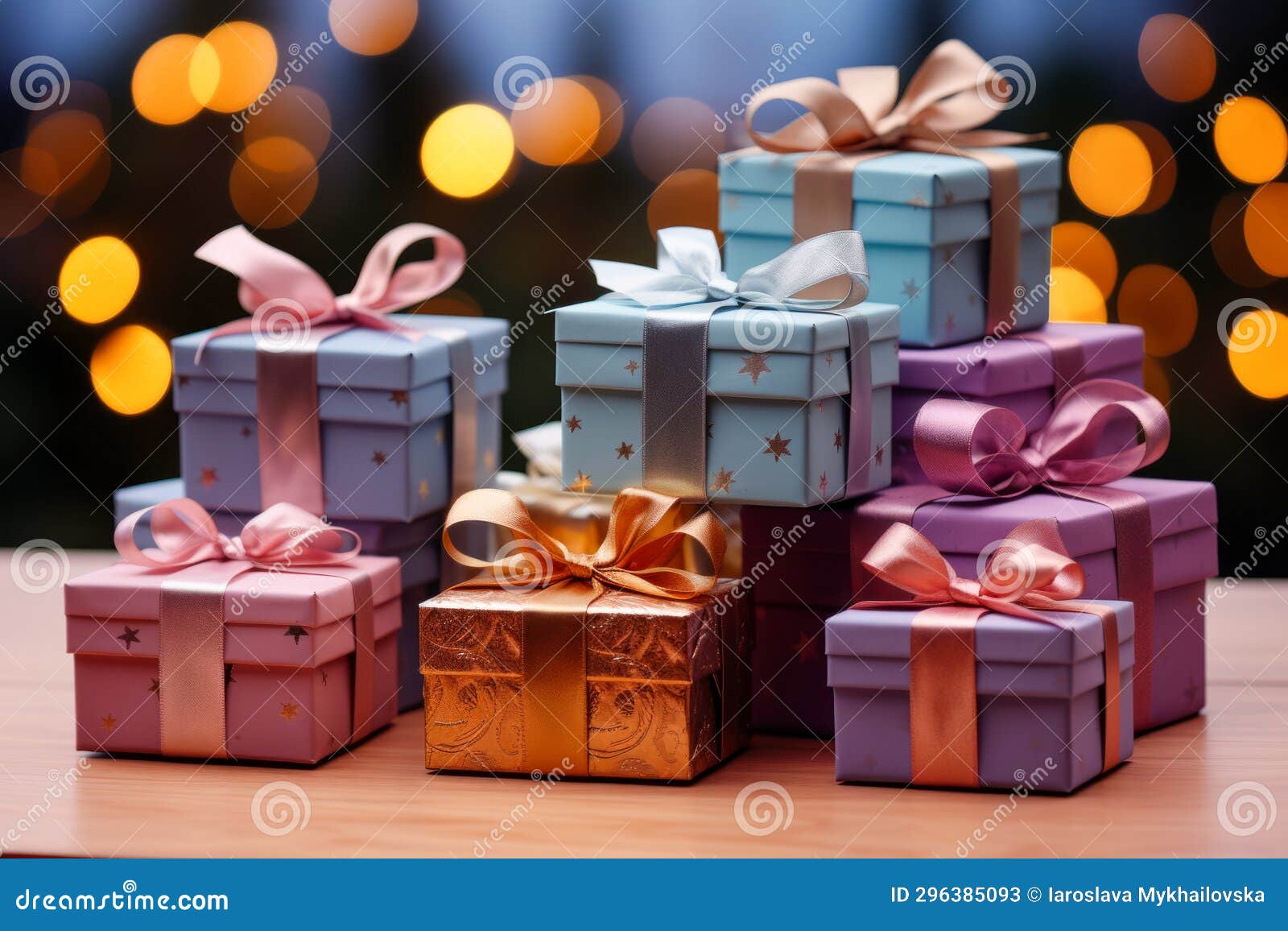 Several Gift Boxes in Pastel Colors. Stock Illustration Illustration