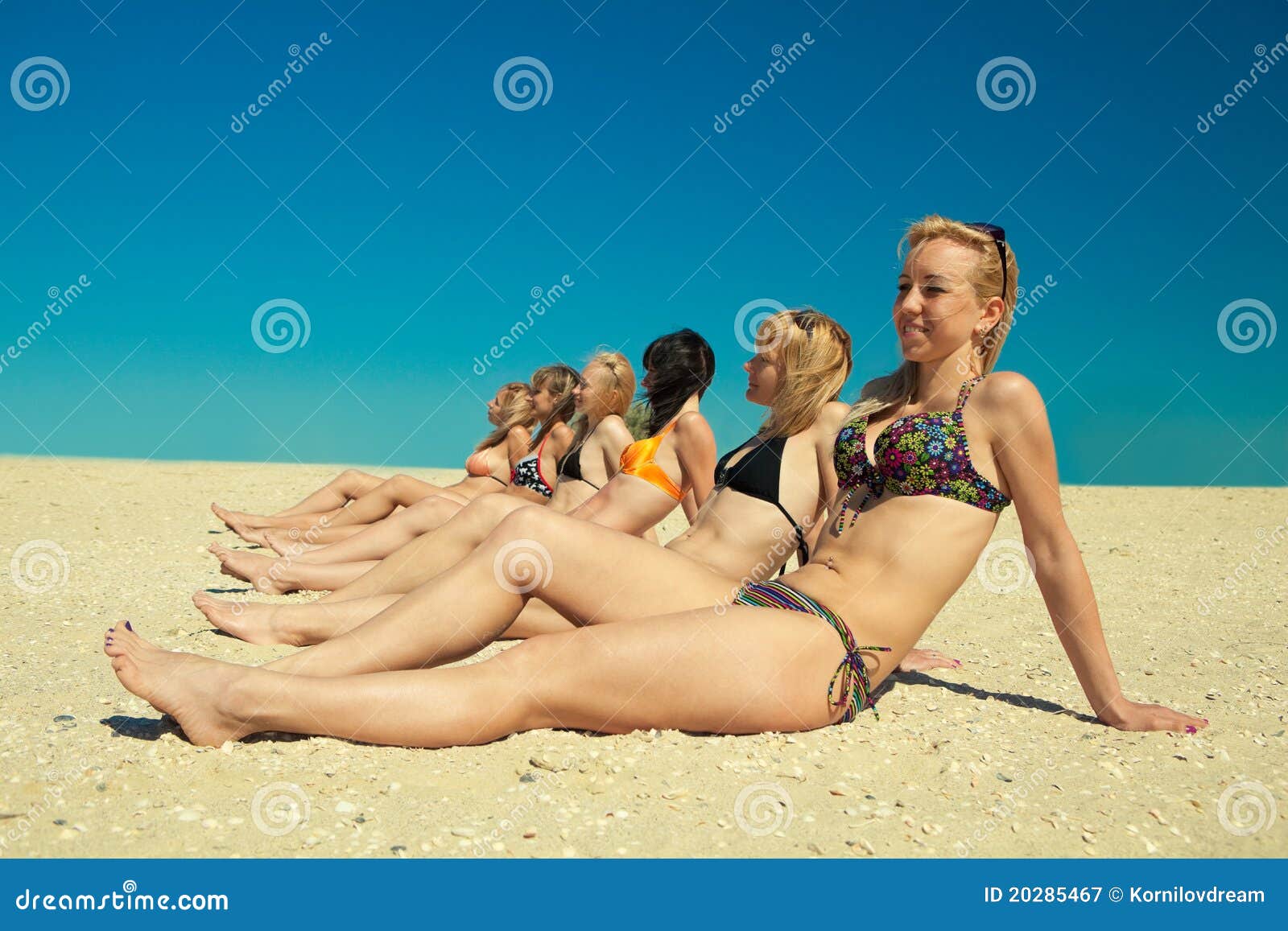 Bikini Line Sun Tanning Stock Photos