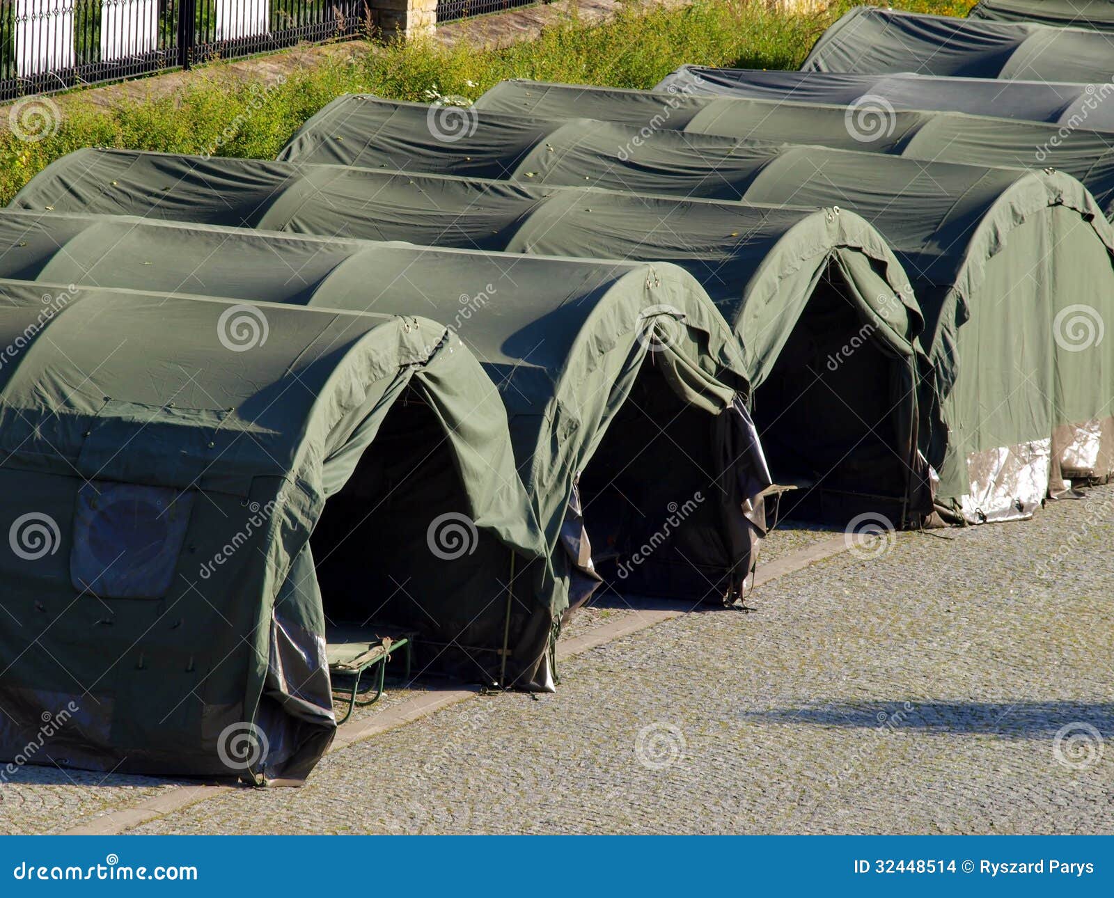 Several Large Military Tents on the Paved Area Stock Photo - Image of  rally, comfortable: 32448514