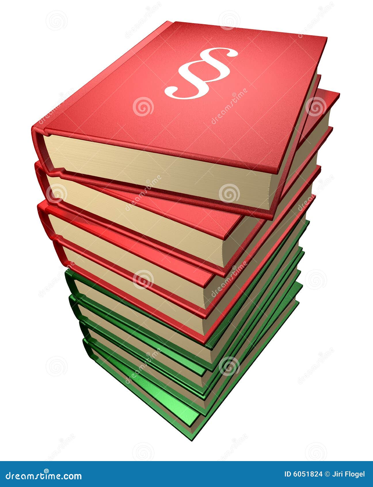 Several Lawbooks, Red and Green Stock Illustration Illustration of
