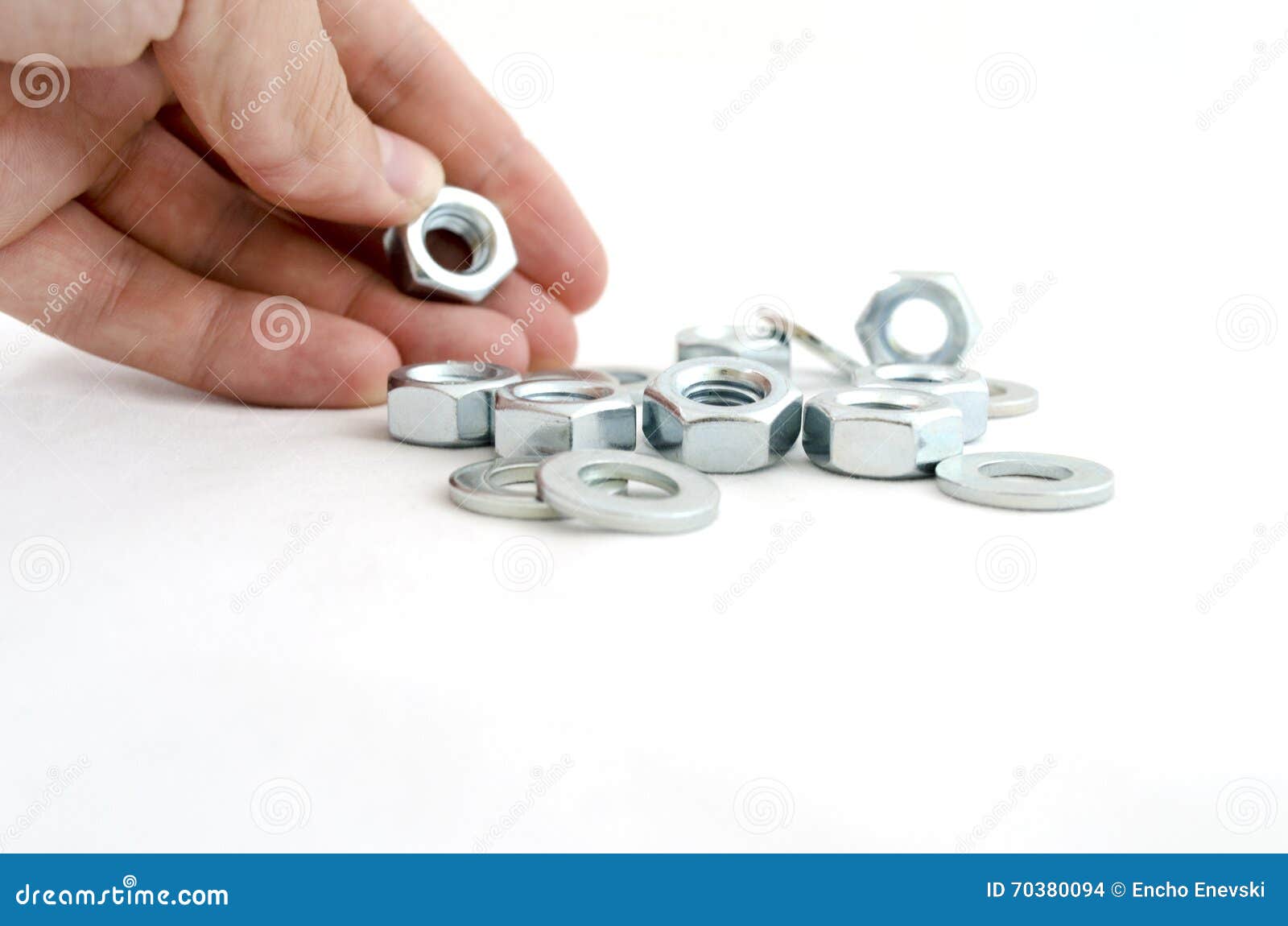 Several Metal Washers and Nuts Stock Photo Image of metallic, shim