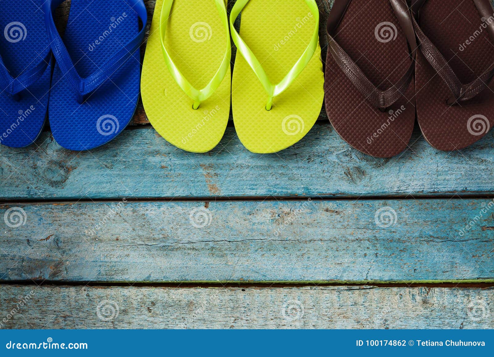Several Pairs of Multi-colored Rubber Flip-flops Exhibited in a Stock ...