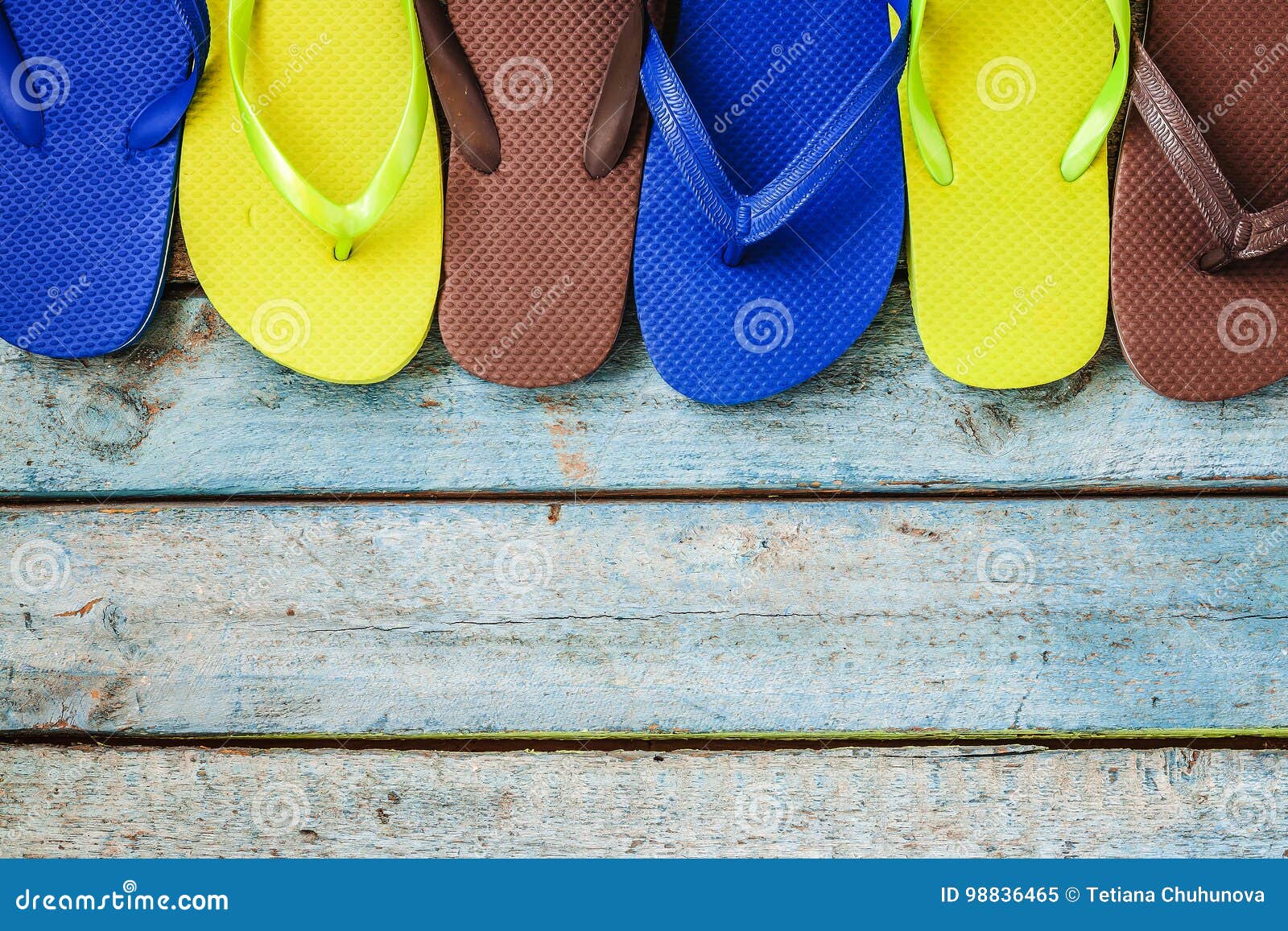 Several Pairs of Multi-colored Rubber Flip-flops Exhibited in a Stock ...
