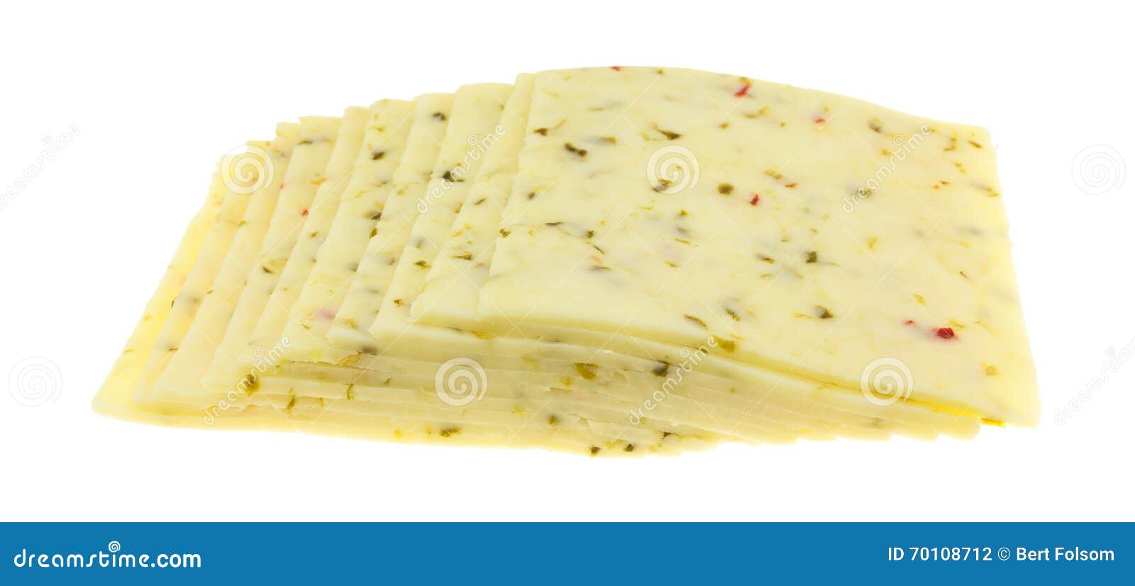 Several Slices of Pepper Jack Cheese Side View Stock Photo Image of