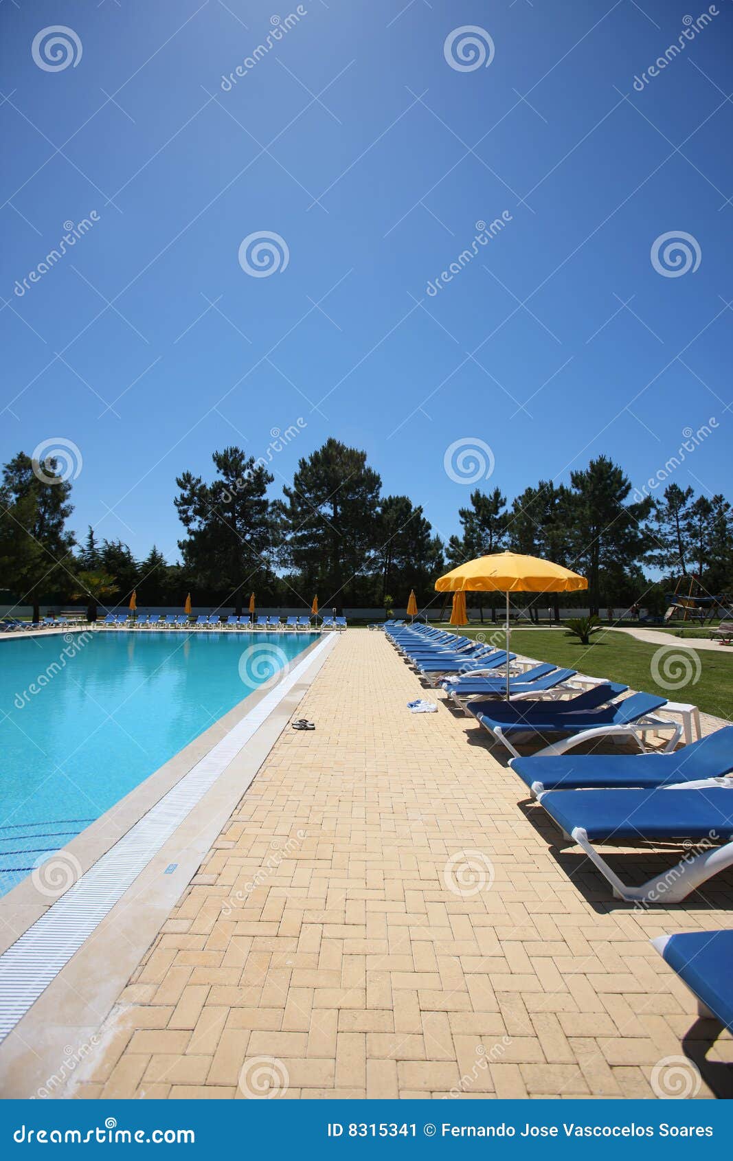 Several sunbeds stock image. Image of property, expensive 8315341