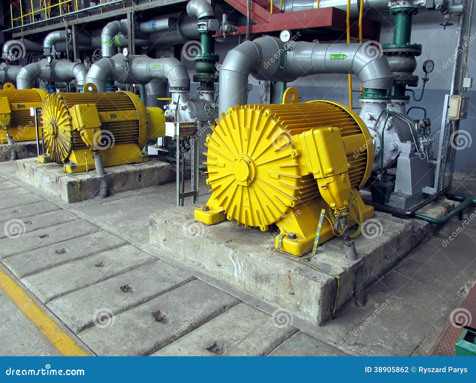 Several Water Pumps with Electric Motors Stock Photo Image of cold