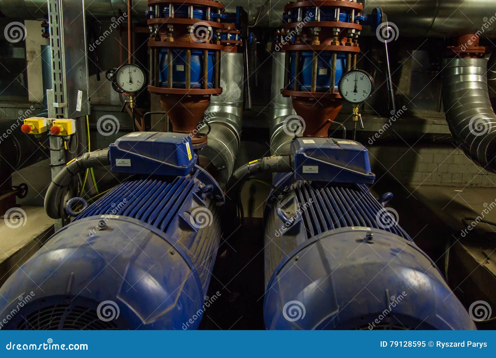 Several Water Pumps with Electric Motors Stock Image Image of