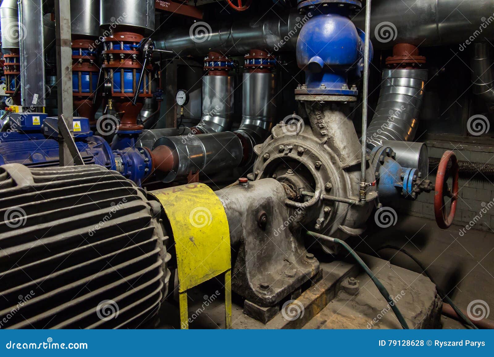 Several Water Pumps with Electric Motors Stock Photo Image of breaker