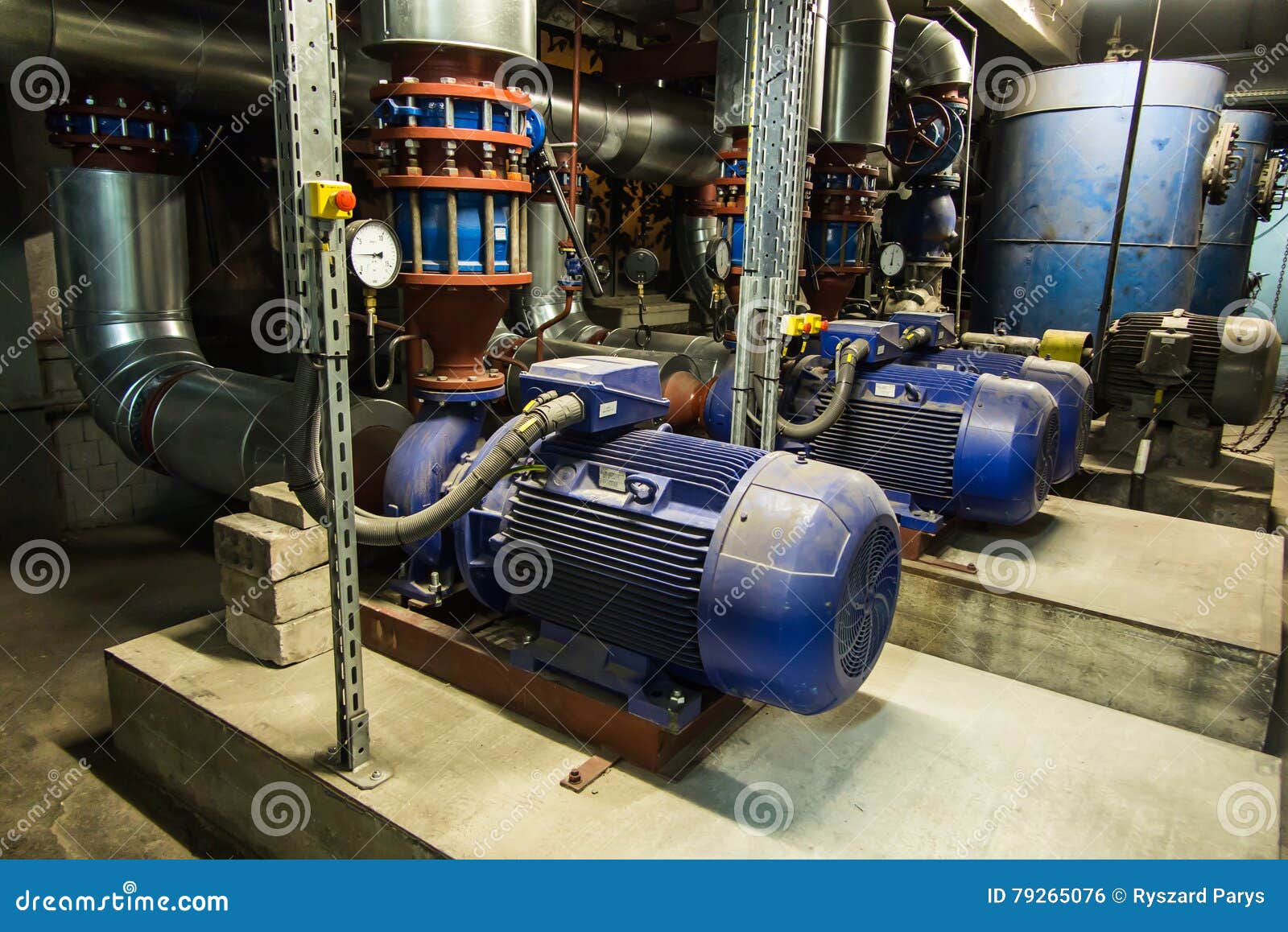 Several Water Pumps with Electric Motors Stock Photo Image of