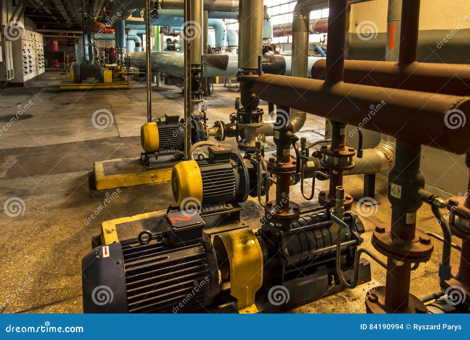 Several Water Pumps with Electric Motors Stock Photo Image of circuit