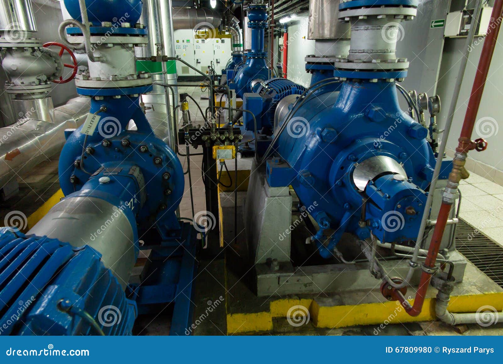 Several Water Pumps with Large Motors Stock Photo Image of industrial