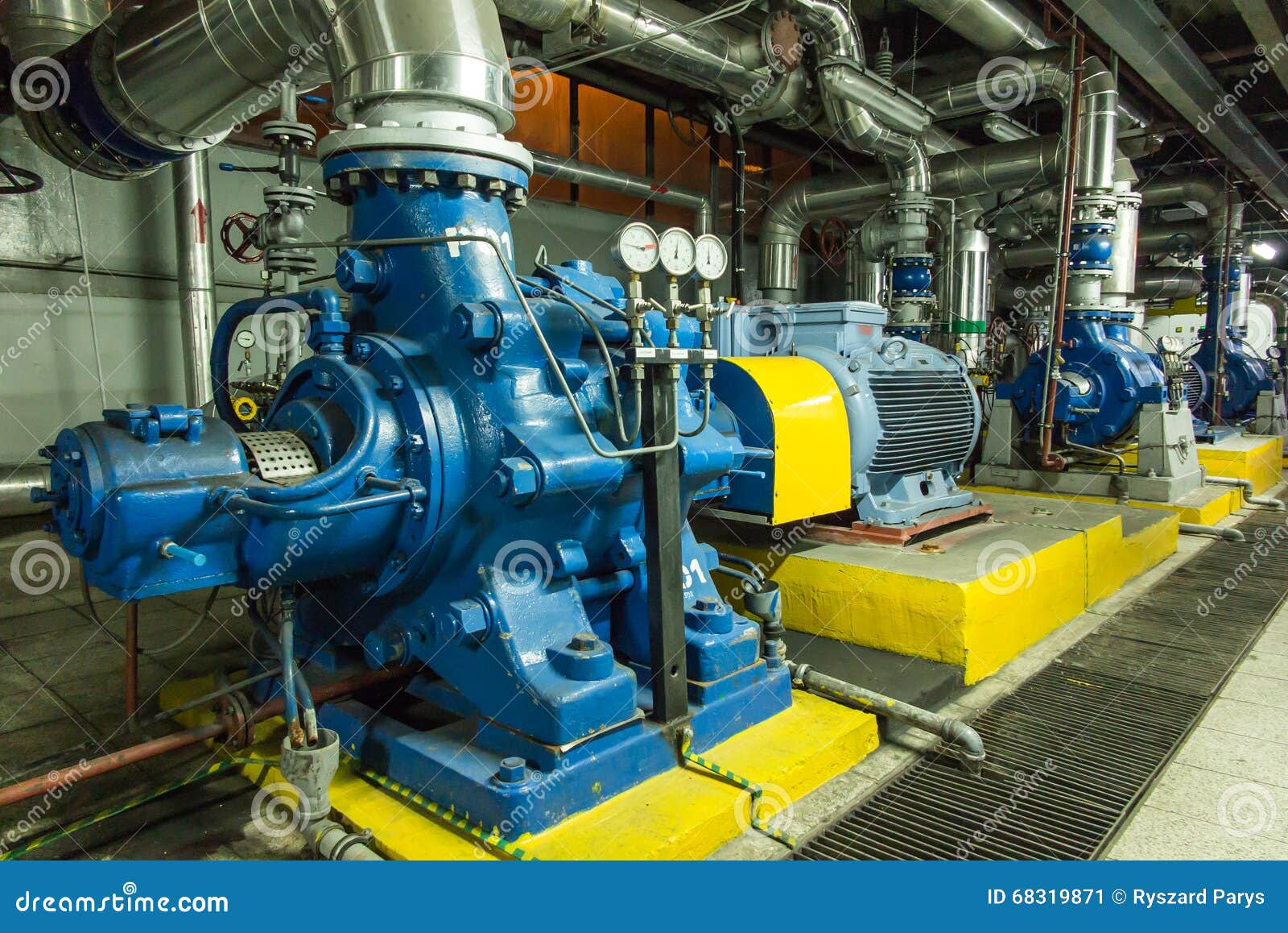 Several Water Pumps with Large Motors Stock Image Image of