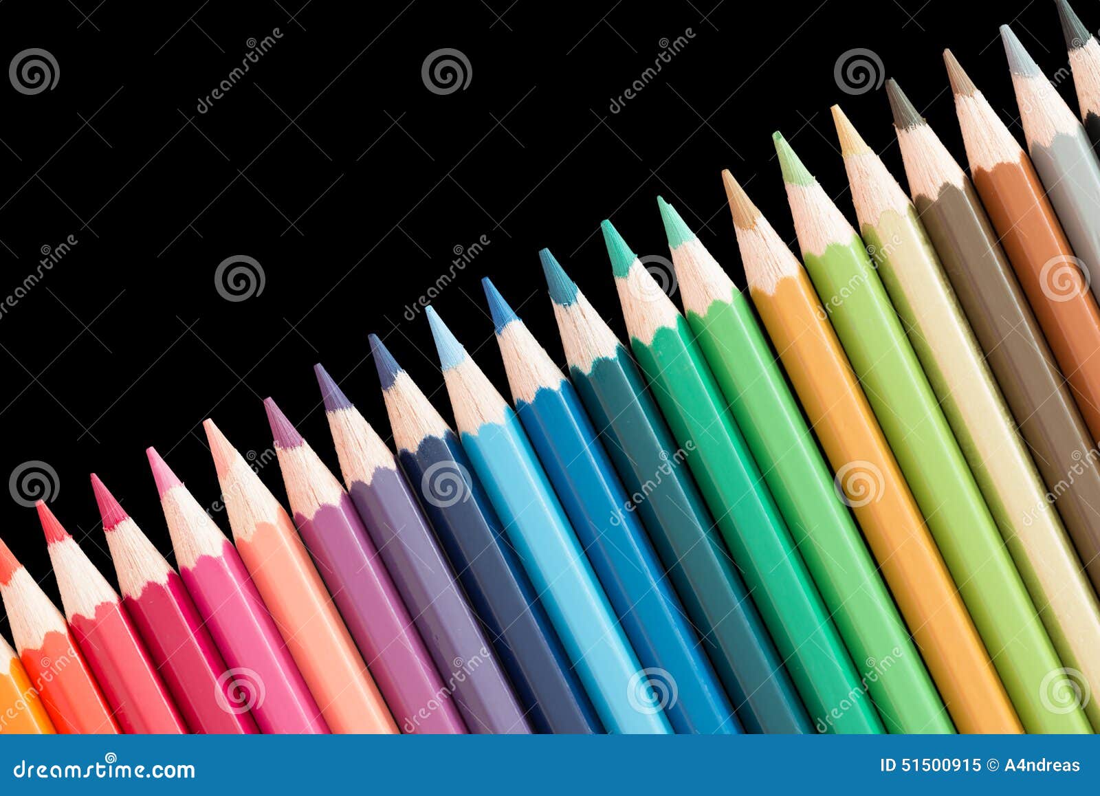 Several Wooden Colored Pencils Arranged Stock Image Image of line