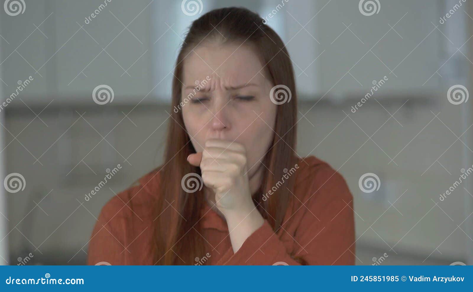 Severe Cough, Viral Illness and Cold, Symptoms of the Disease Stock