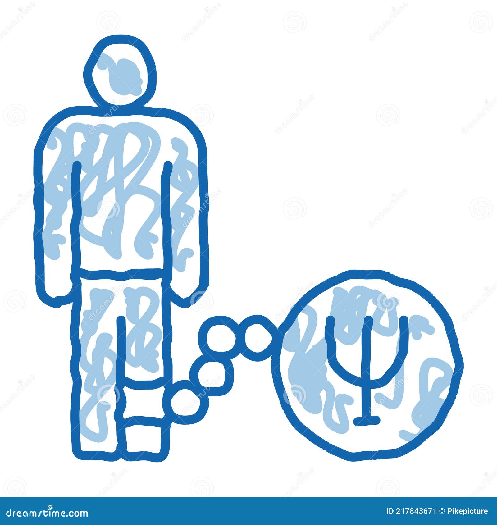 Severity in Form of Psychological Disorder in Human Doodle Icon Hand