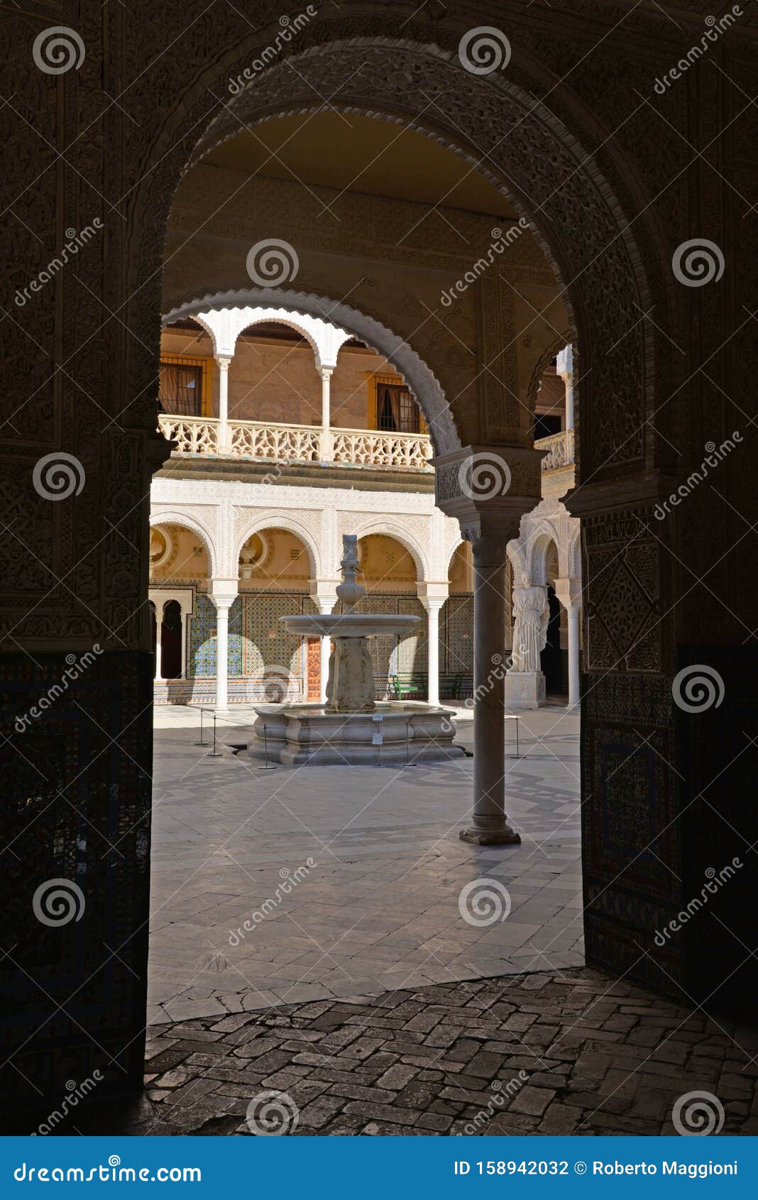 seville, andalusia, spain. casa de pilatos arabic mudejar architecture