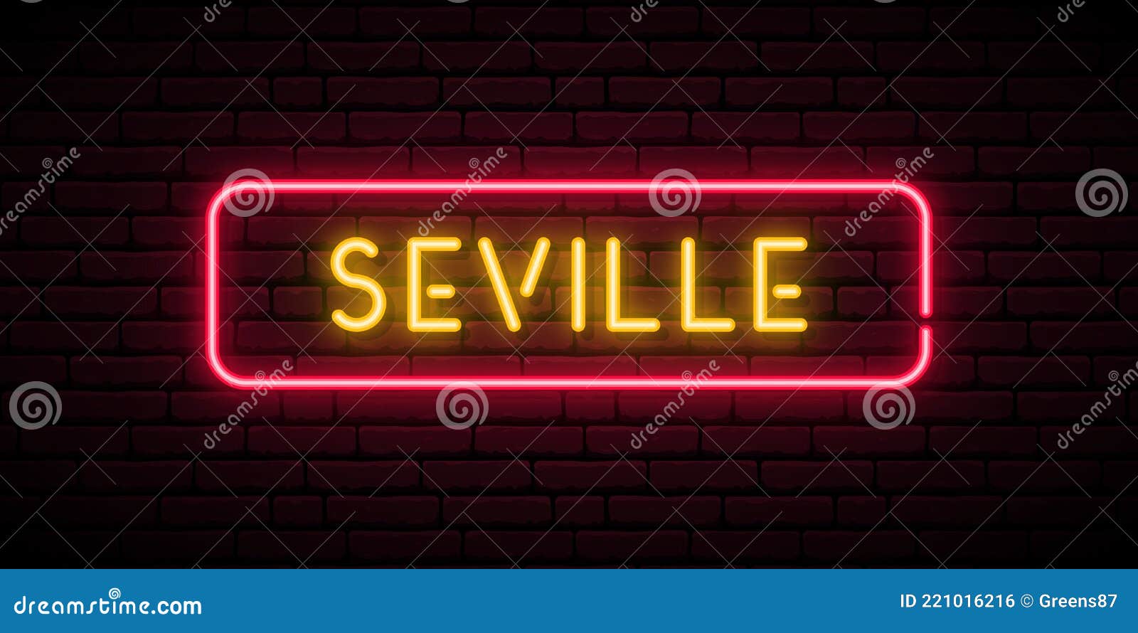 Seville neon sign. stock vector. Illustration of line - 221016216