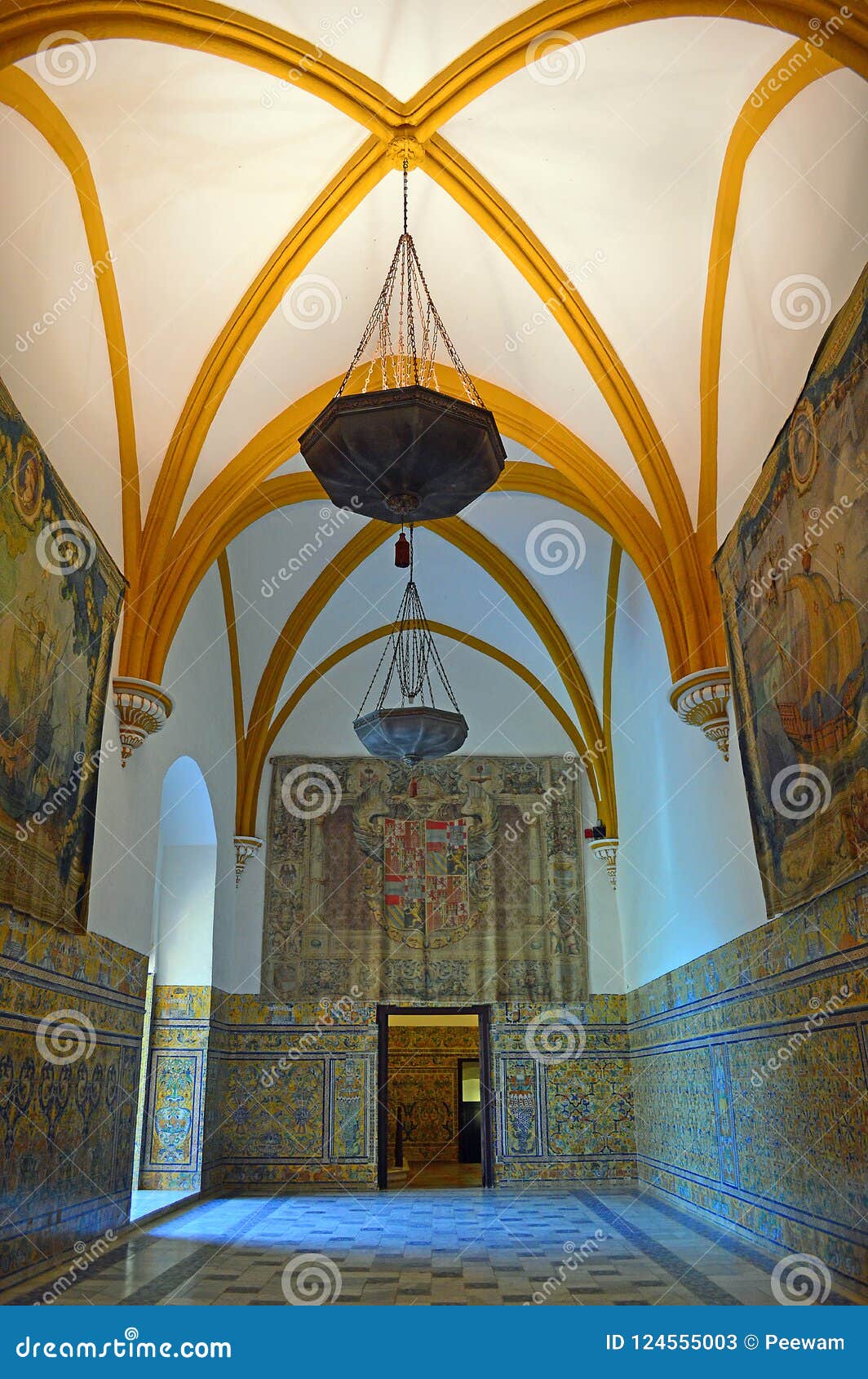 sala de las bÃÂ³vedas in the gothic palace, the alcazar seville 
