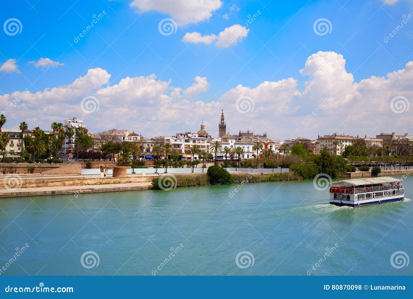 seville skyline and algonso xiii channel andalusia