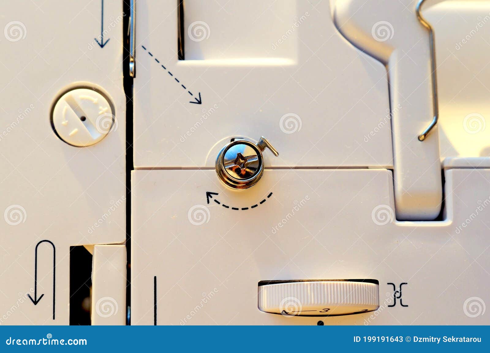 Modern Sewing Machine. View from Above Stock Image - Image of clothing