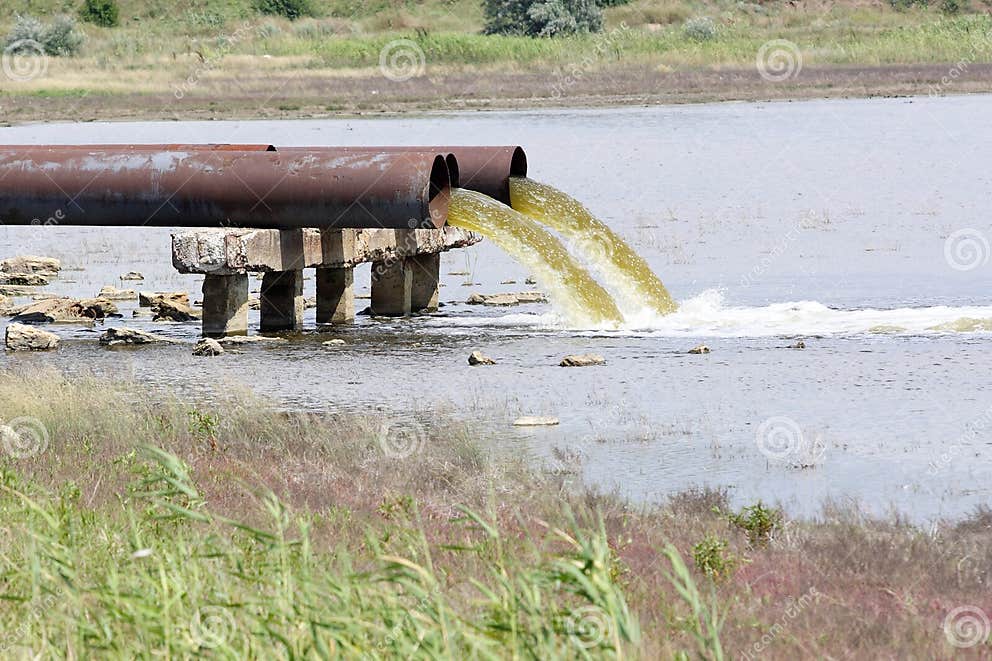 Sewage stock image. Image of flowing, plant, rusty, activity - 15350355