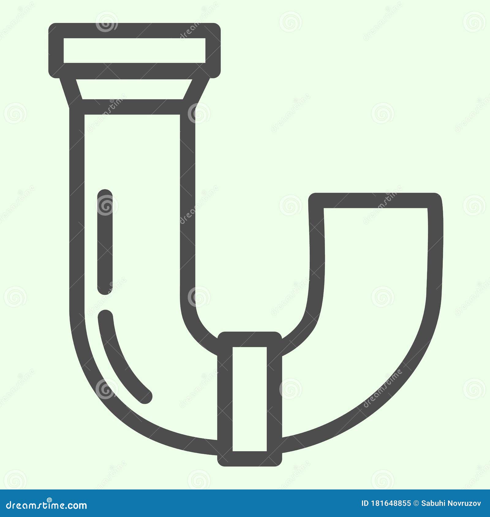 Sewage Pipe Line Icon. Drain Plumbing Water Pipes Outline ...