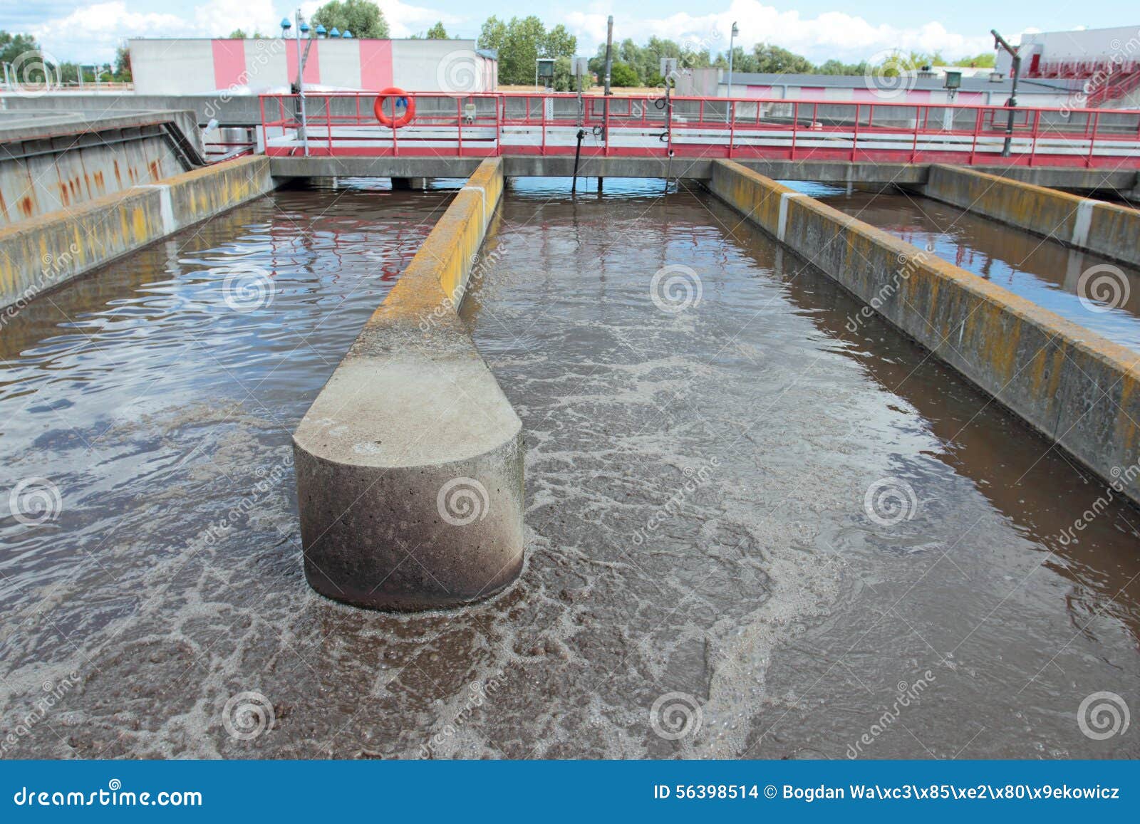 Sewage treatment plant stock photo. Image of blackwater - 56398514