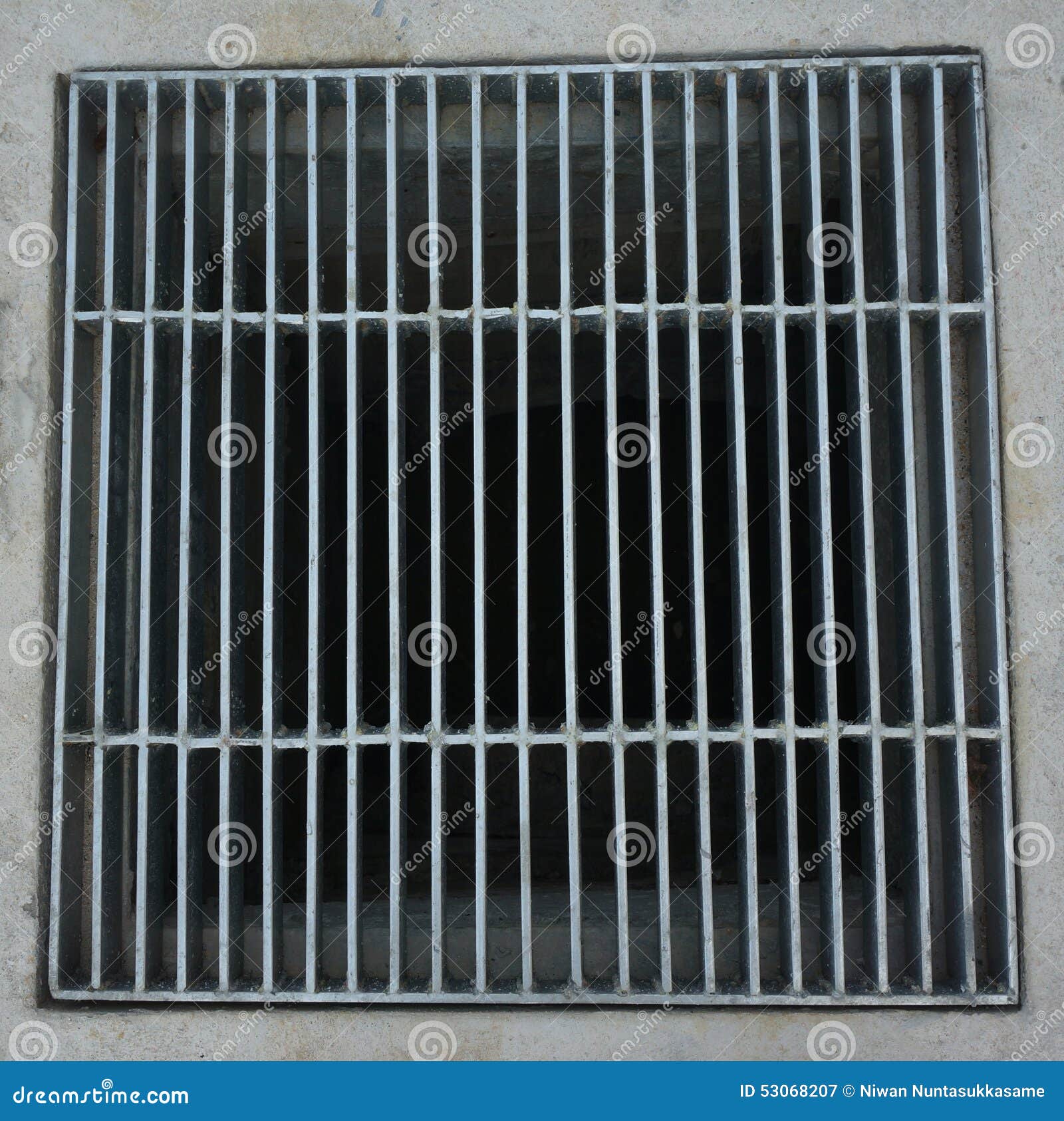 Sewer grate on roadside stock image. Image of steel, grill 53068207