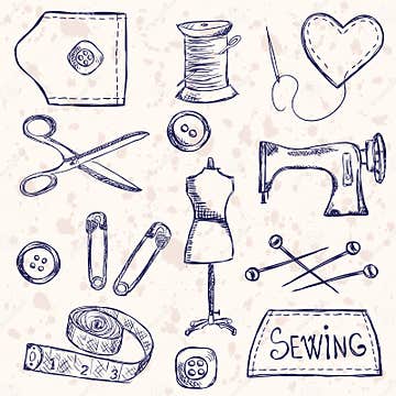 Sewing accessories stock vector. Illustration of homemade - 34896623