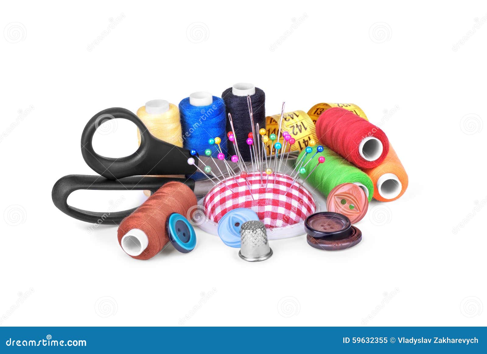 Sewing accessories stock image. Image of tailor, thimble 59632355