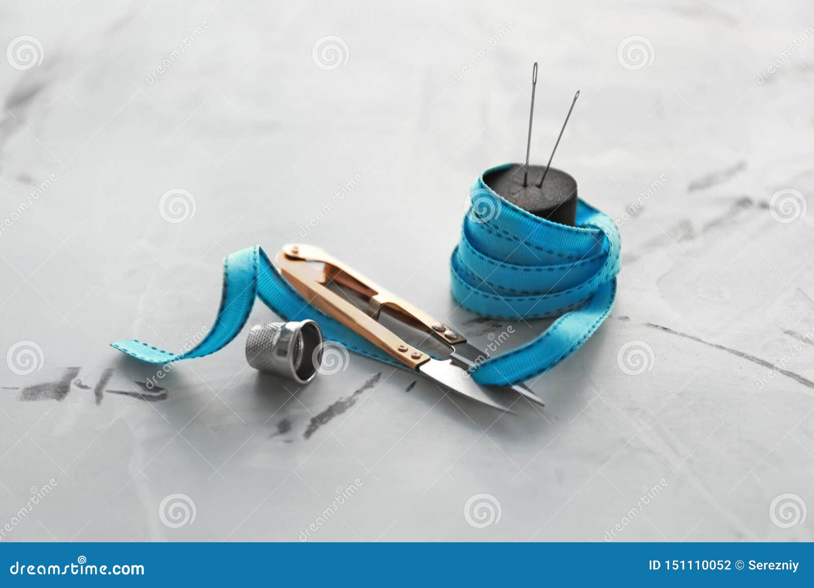 Sewing Accessories on Light Background Stock Photo Image of scissors