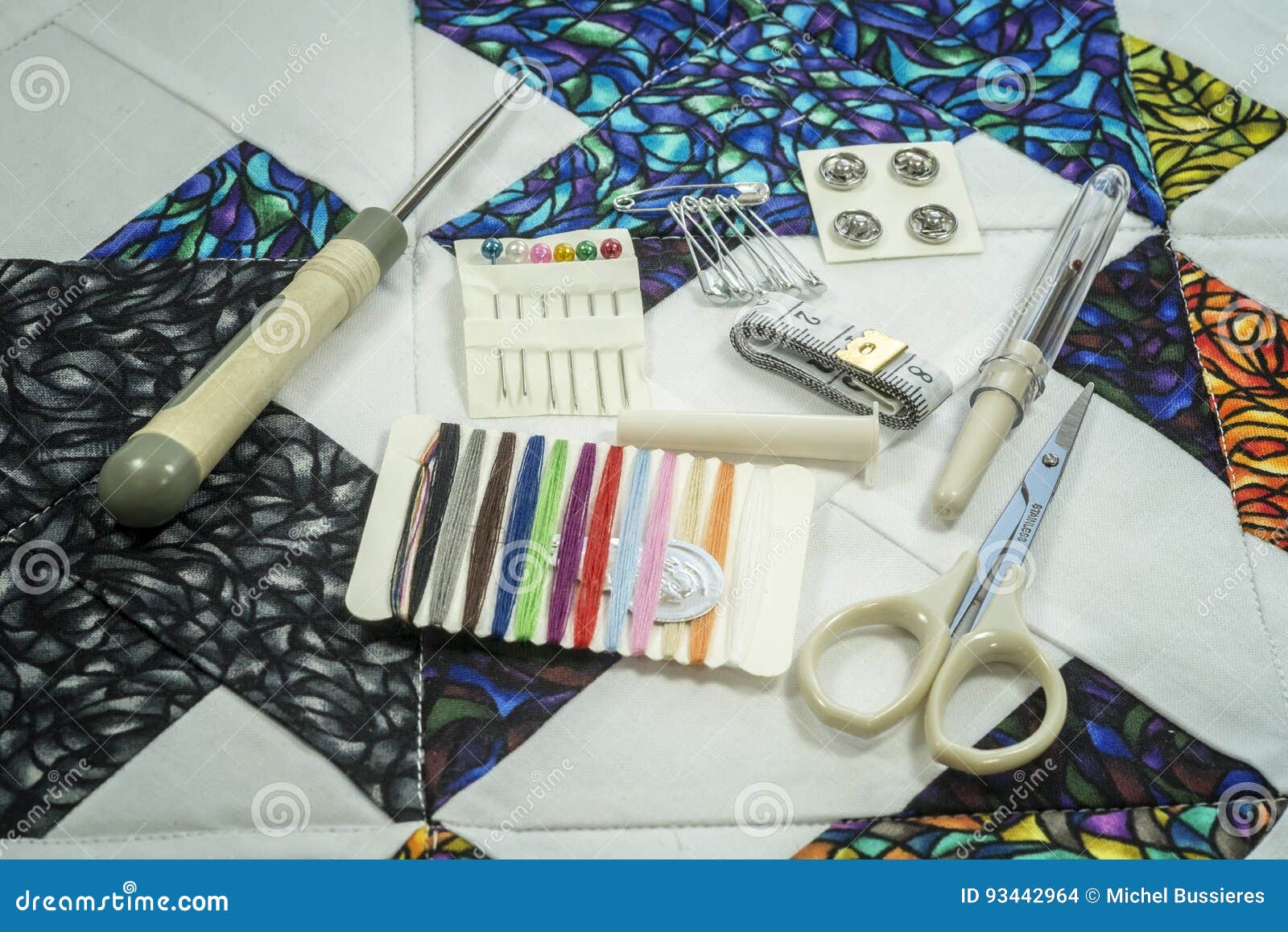 Sewing Accessories stock photo. Image of assorted, grunge 93442964
