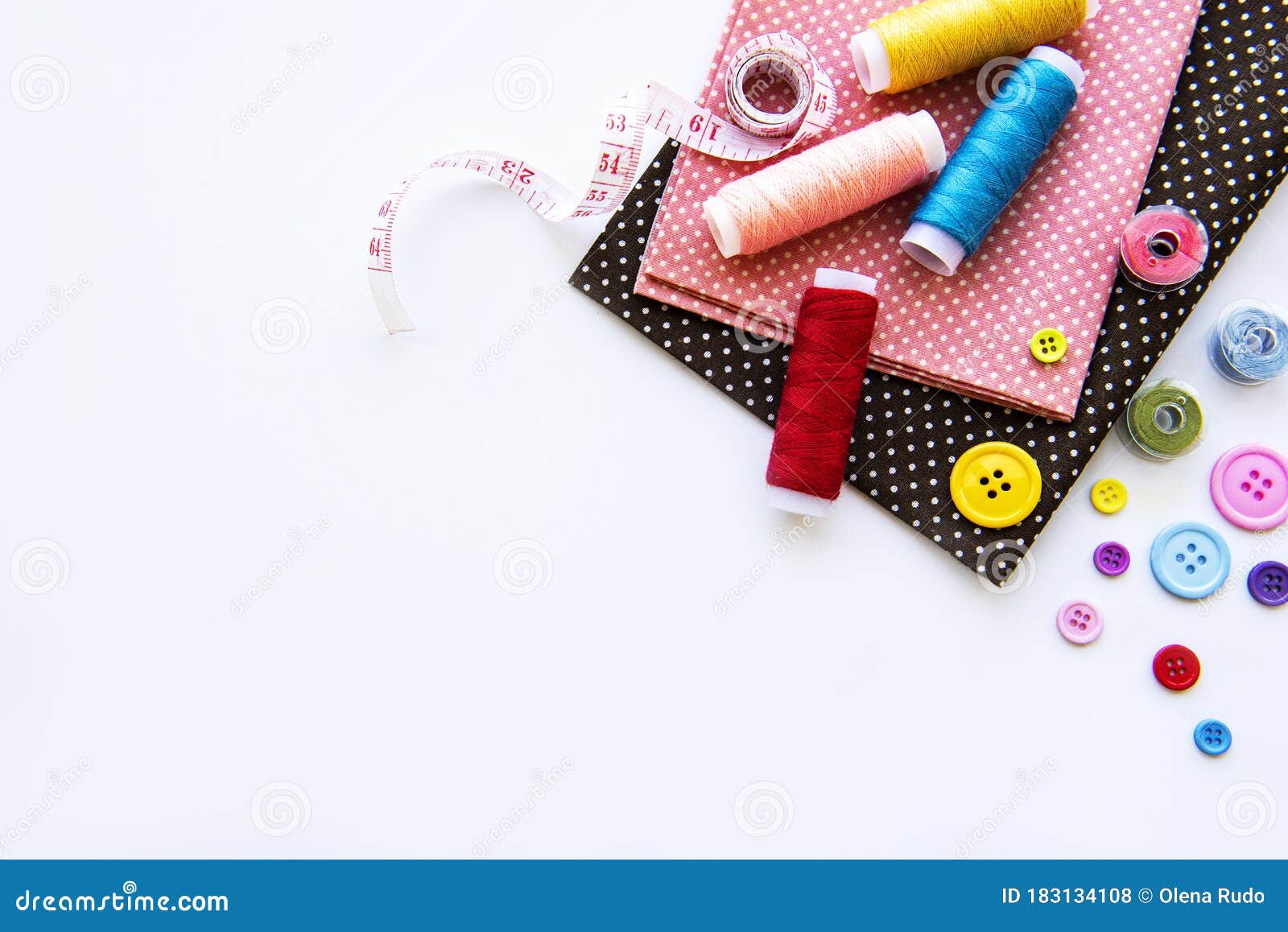 Sewing Accessories on a White Background Stock Photo - Image of craft ...