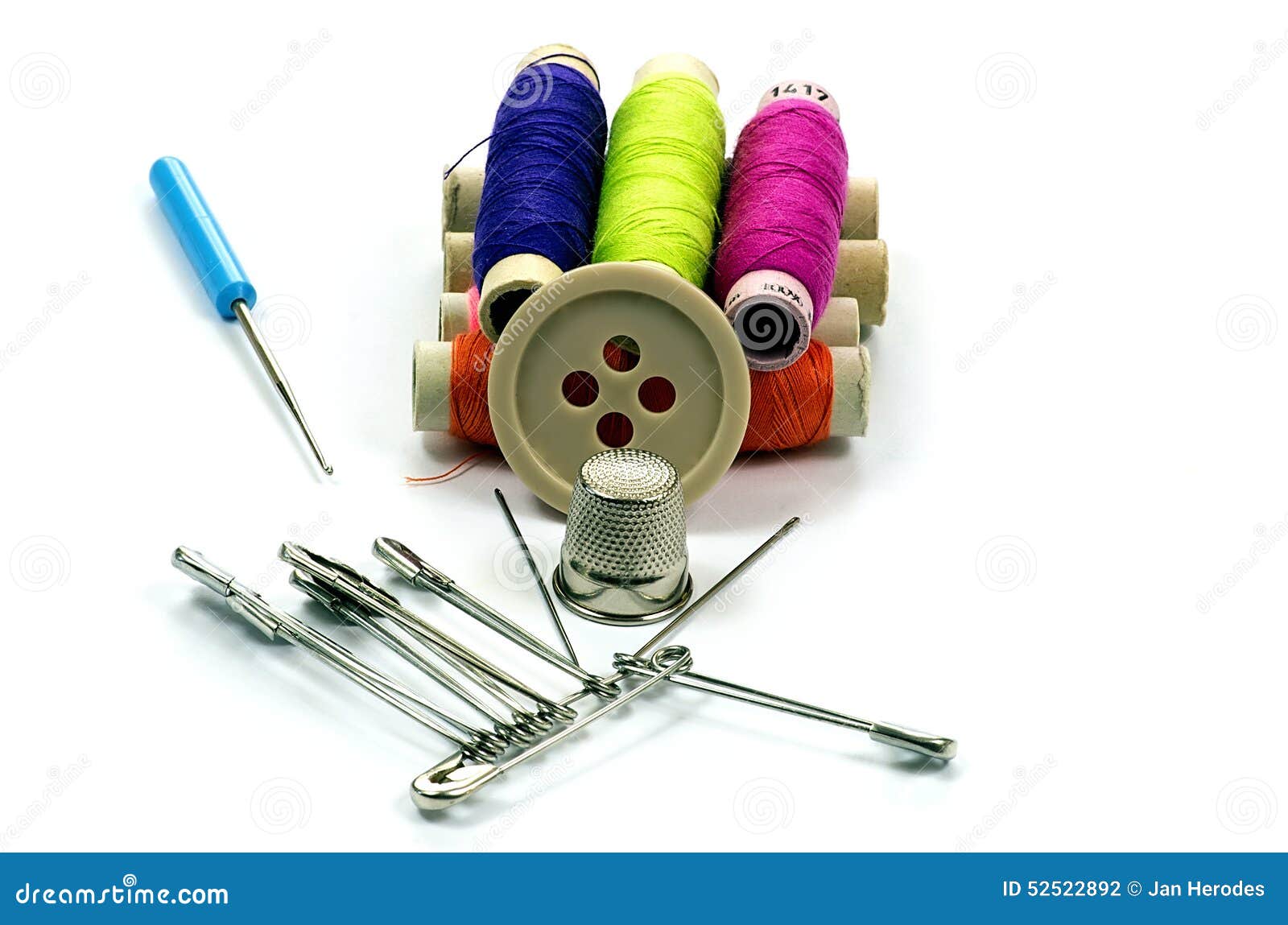 Sewing Accessories on White Background Stock Photo Image of clothing, accessory 52522892