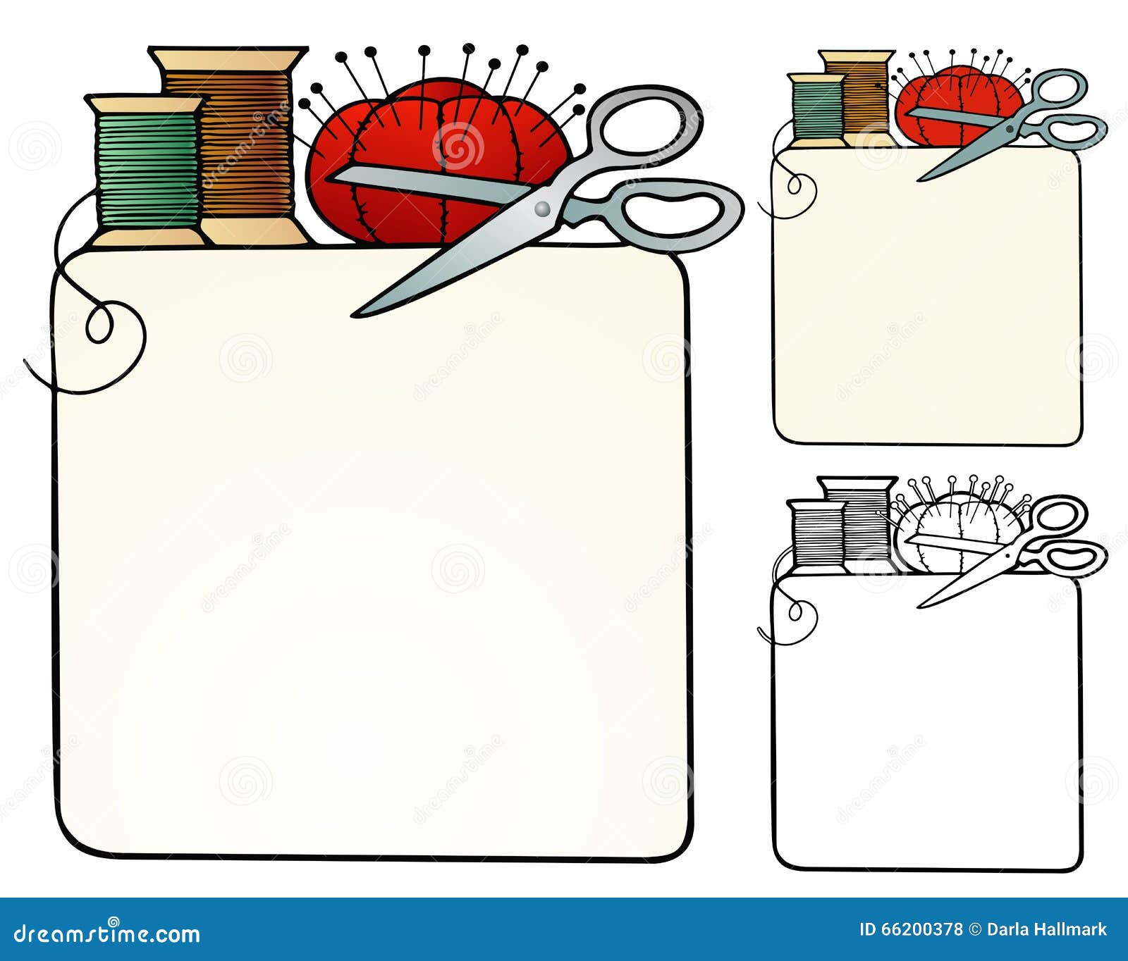 Sewing Border stock vector. Image of pins, scissors, supplies 66200378