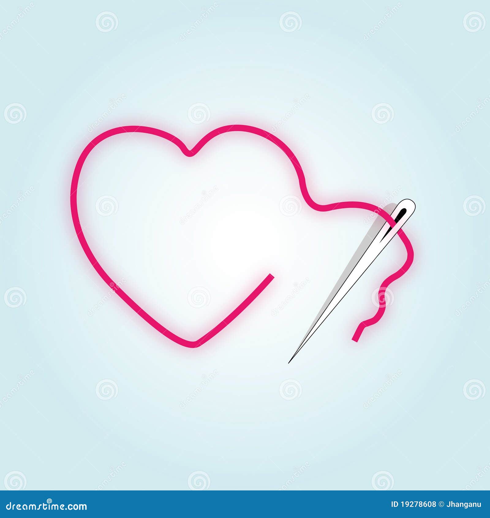 Sewing broken red heart stock vector. Illustration of grungy - 19278608