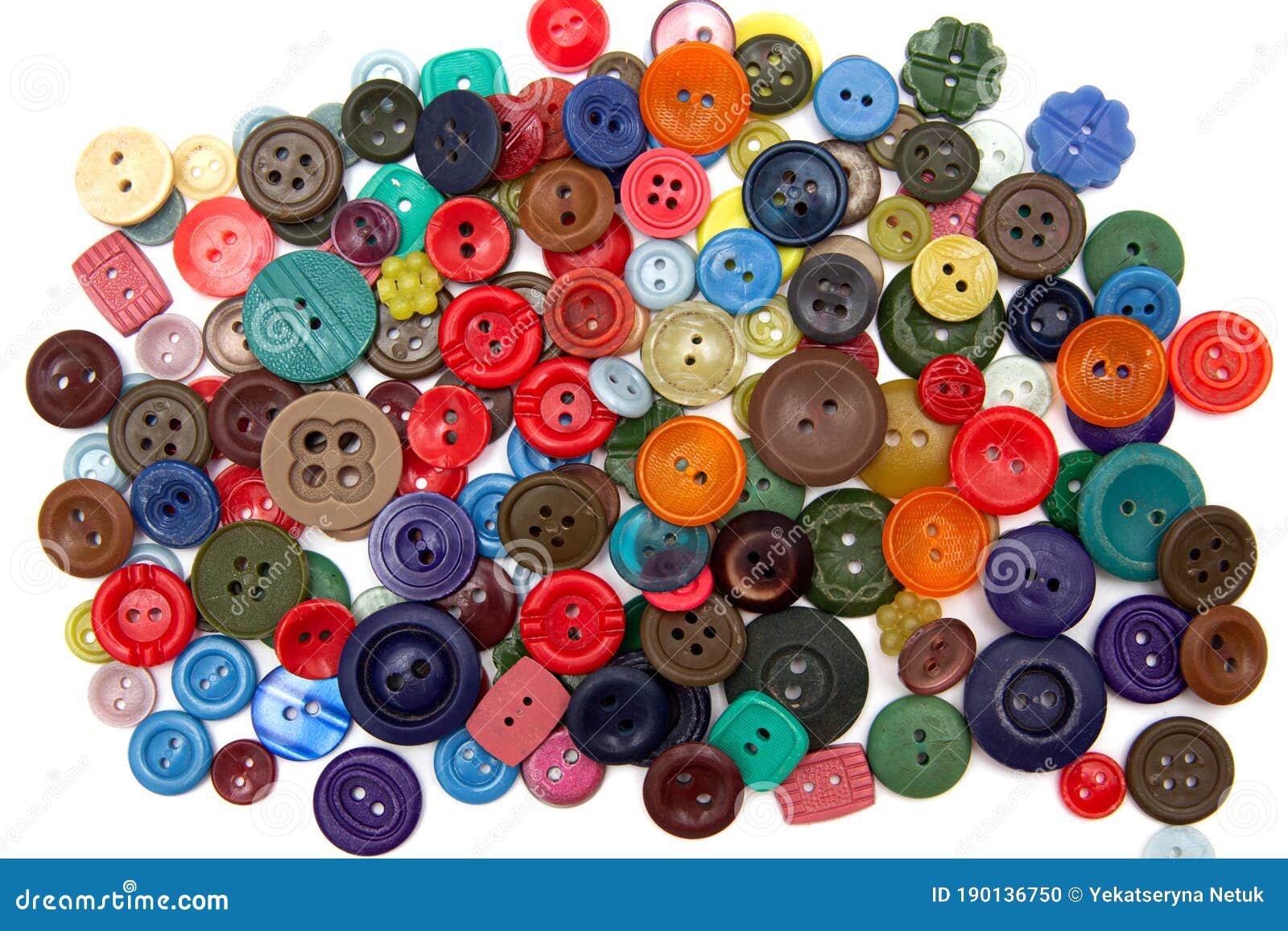 Sewing Buttons Background. Colorful Sewing Buttons Texture Stock Photo