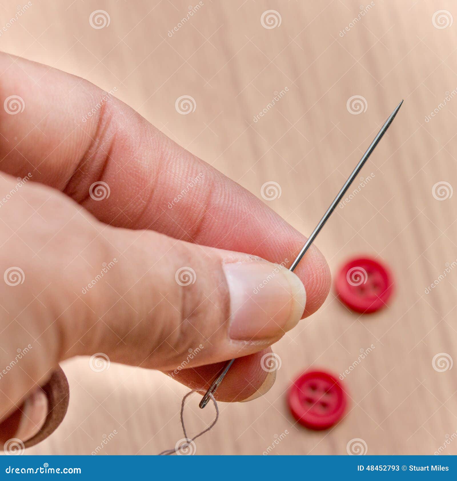 Sewing Buttons Represents Stitches Needles and Tailor Stock Image