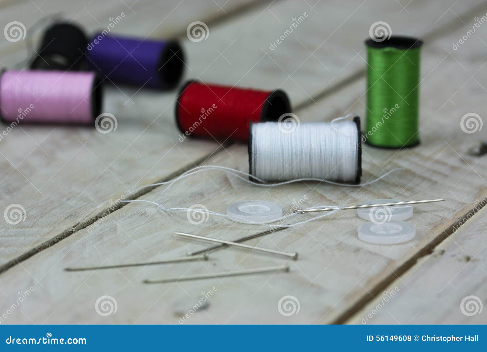 Sewing Cotton Needle and Pins Stock Photo Image of sewing, macro