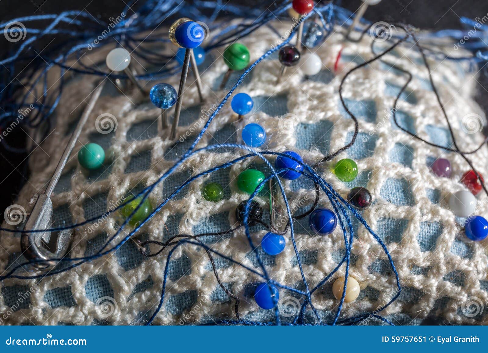 Sewing Cushion with Colored Pins Stock Image - Image of cushion ...