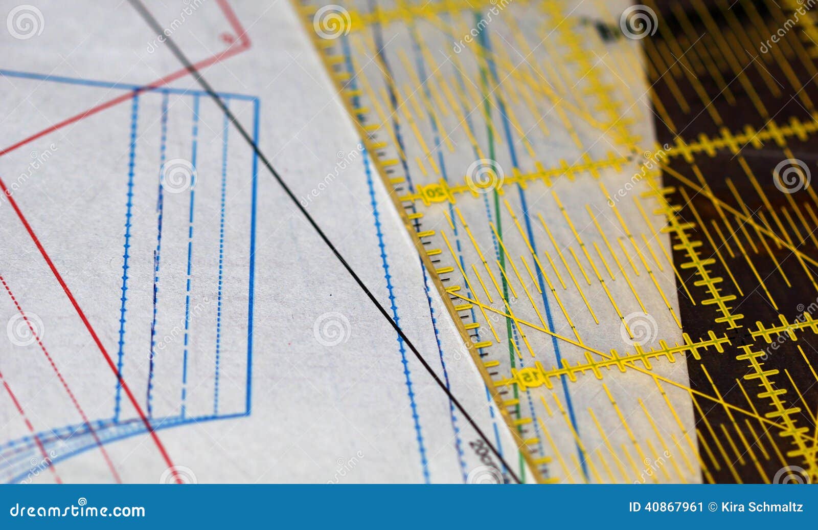 Sewing Drawing, Ruler and Tracing Paper on the Table Stock Image Image of tracing, sewing